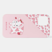 Cute Aardbery Koe and Spots Pattern iPhone Hoesje (Achterkant horizontaal)