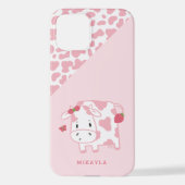Cute Aardbery Koe and Spots Pattern iPhone Hoesje (Achterkant)