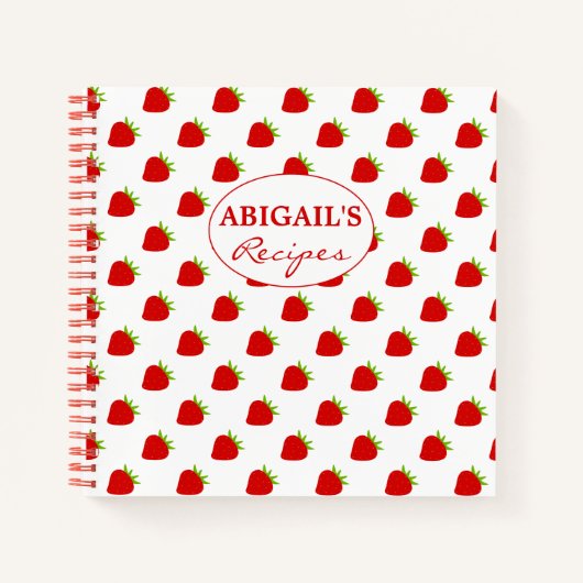 Cute aardbery Pattern Recipe Notitieboek (Voorkant)