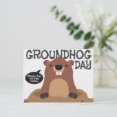 Cute aardhog day cartoon illustratie briefkaart (Staand voorkant)