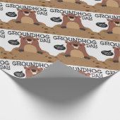 Cute aardhog day cartoon illustratie cadeaupapier (Hoek)