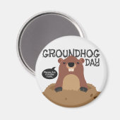 Cute aardhog day cartoon illustratie magneet (Voorkant / Achterkant)