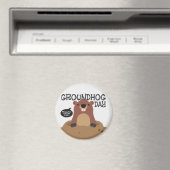 Cute aardhog day cartoon illustratie magneet (Insitu (Vaatwasser))