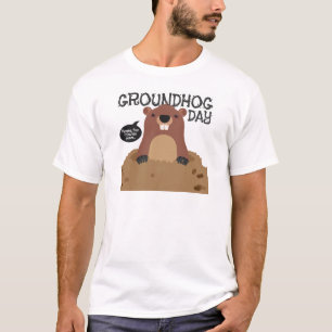 Cute aardhog day cartoon illustratie t-shirt