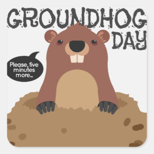 Cute aardhog day cartoon illustratie vierkante sticker