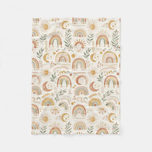Cute aardse boho regenboog gepersonaliseerde baby fleece deken