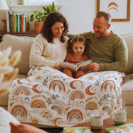 Cute aardse boho regenboog gepersonaliseerde baby fleece deken