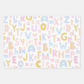 Cute ABC Alphabet Pattern Pastel Baby shower Inpakpapier Vel (Voorkant)