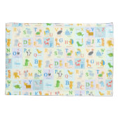 Cute ABC Animal Alphabet Pattern met Voornaam Kussensloop (Achterkant)