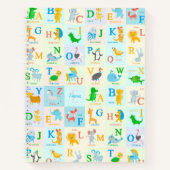 Cute ABC Animal Alphabet Pattern met Voornaam Notitieboek (Voorkant)