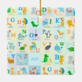 Cute ABC Animal Alphabet Pattern Name Keramisch Ornament (Achterkant)