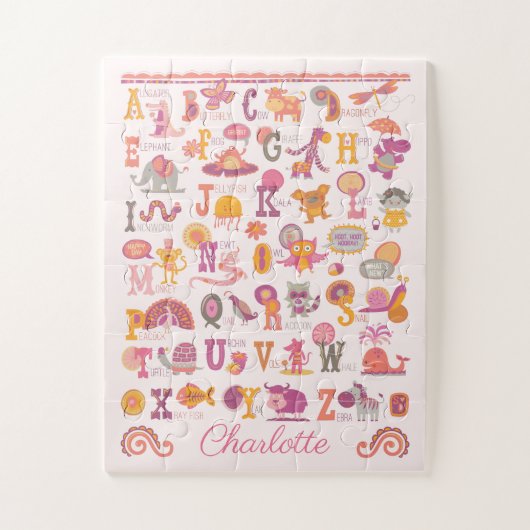 Cute ABC Animal Alphabet Puzzle Legpuzzel (Verticaal)