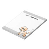 Cute Abriot Podle Cartoon Gray Paw Print Notitieblok (Linkerzijde)