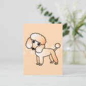 Cute Abriot Poodle Cartoon Briefkaart (Staand voorkant)