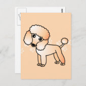 Cute Abriot Poodle Cartoon Briefkaart (Voorkant / Achterkant)