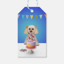 Cute Abriot Speelgoed Poodle Puppy Gift Label Cadeaulabel
