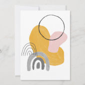 Cute Abstract Boho Art in Geel Baby shower Kaart (Achterkant)
