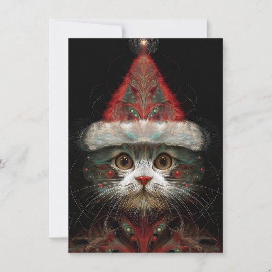 Cute Abstract Cat Christmas Cards Feestdagenkaart (Voorkant)