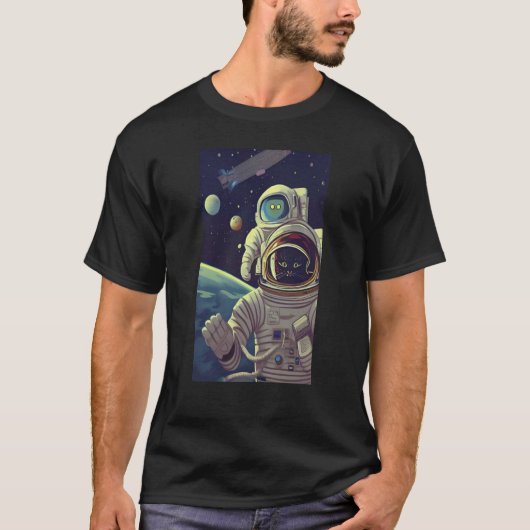 Cute Abstract Cats in Space T-shirt (Voorkant)