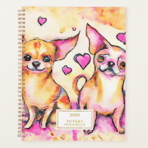 Cute Abstract Chihuahua Dogs in Love Waterverf