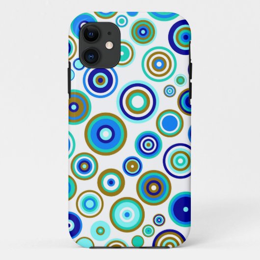 Cute Abstract Circles Patroon | Blauwe Limoen Aqua Case-Mate iPhone Case (Achterkant)