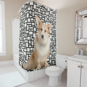 Cute Abstract Corgi Pattern Douchegordijn (In situ)
