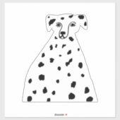 Cute Abstract Dalmatian Spotted Dog Illustratie Sticker (Vel)
