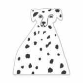 Cute Abstract Dalmatian Spotted Dog Illustratie Sticker (Voorkant)