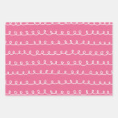 Cute Abstract Doodle Bloem Strepen Inpakpapier Vel (Voorkant 2)