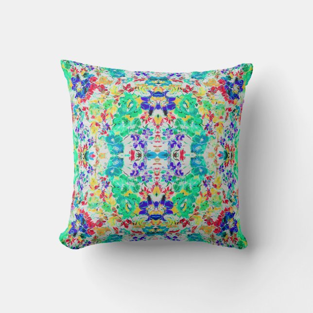 Cute abstract florale patroon kussen (Voorkant)
