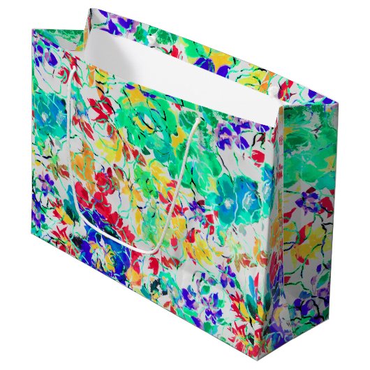 Cute abstract florale patroon large cadeautasje (Voorkant Gekanteld)