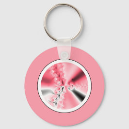 Cute Abstract Girly Pink Fractal Sleutelhanger