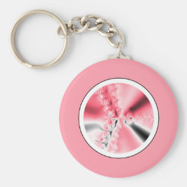 Cute Abstract Girly Pink Fractal Sleutelhanger