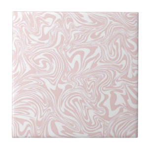 Cute Abstract Pink & White Ceramic Tile Tegeltje