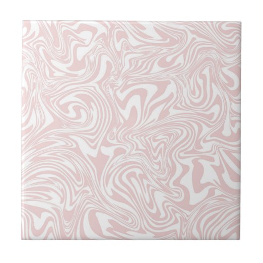 Cute Abstract Pink & White Ceramic Tile Tegeltje (Voorkant)