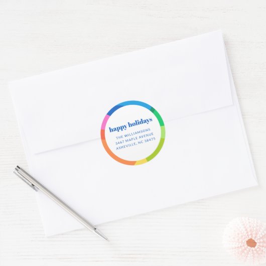 Cute Abstract Regenboog Vakantie Retouradres Label (Envelop)