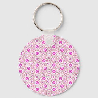 Cute abstract roze stippelpatronen sleutelhanger