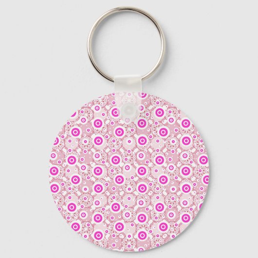 Cute abstract roze stippelpatronen sleutelhanger (Voorkant)