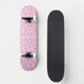 Cute abstract roze stippenpatronen persoonlijk skateboard (Voorkant)