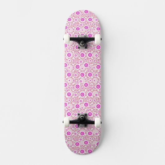 Cute abstract roze stippenpatronen persoonlijk skateboard (Voorkant)