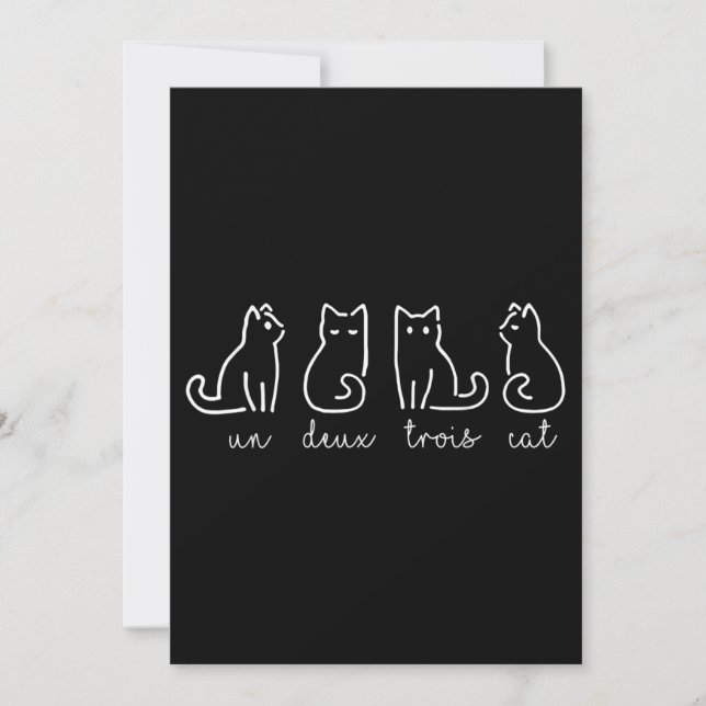 Cute Abstract Un Deux Trois Cat French Kat (Voorkant)