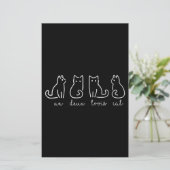 Cute Abstract Un Deux Trois Cat French Kat Briefpapier (Staand voorkant)