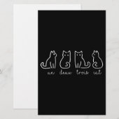 Cute Abstract Un Deux Trois Cat French Kat Briefpapier (Voorkant / Achterkant)