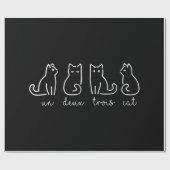 Cute Abstract Un Deux Trois Cat French Kat Cadeaupapier (Vlak)