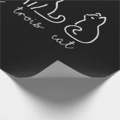 Cute Abstract Un Deux Trois Cat French Kat Cadeaupapier (Hoek)