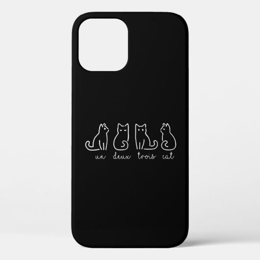 Cute Abstract Un Deux Trois Cat French Kat Case-Mate iPhone Case (Achterkant)