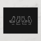 Cute Abstract Un Deux Trois Cat French Kat Feestdagenkaart (Voorkant)
