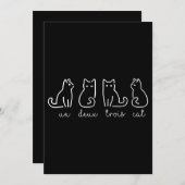 Cute Abstract Un Deux Trois Cat French Kat Kaart (Voorkant / Achterkant)