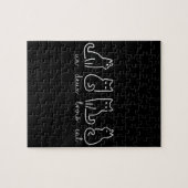Cute Abstract Un Deux Trois Cat French Kat Legpuzzel (Horizontaal)
