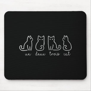 Cute Abstract Un Deux Trois Cat French Kat Muismat